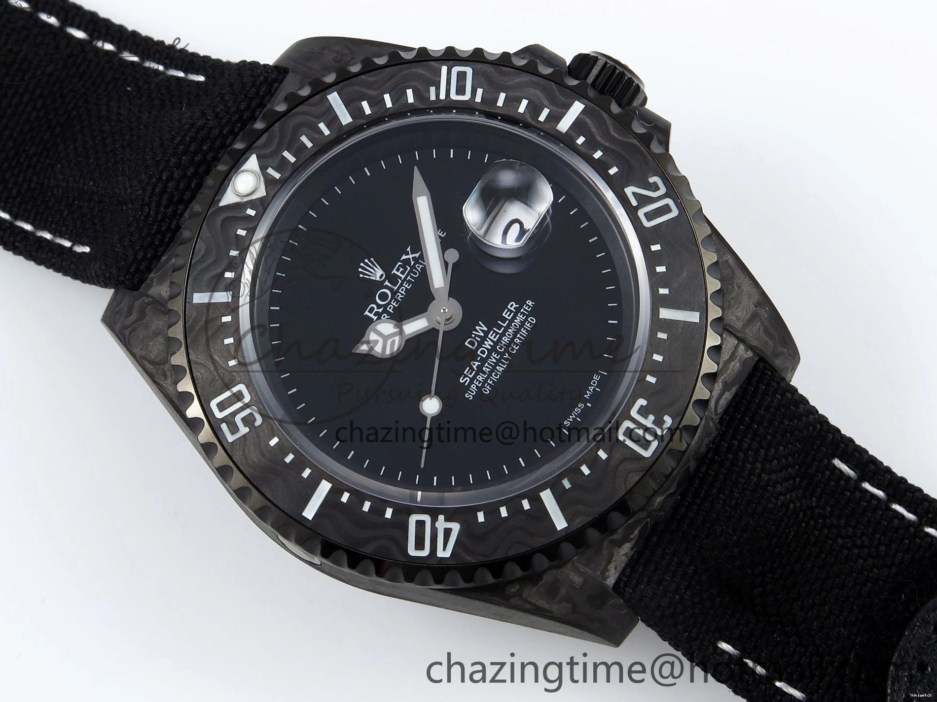 Black Strap Dweller on Dial A2824 DIWF Edition Nylon 43mm Black Best Carbon Sea 0411